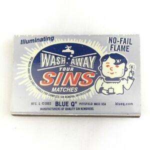 Blue Q Wash Away Your Sins Matchbox Matchbook Vintage Collectible Box Only